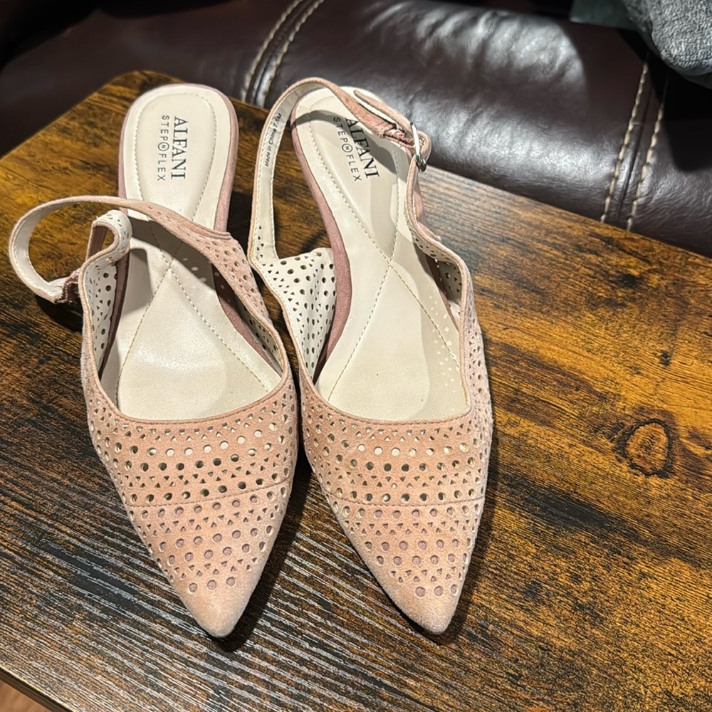 Alfani pink sling back kitten heels